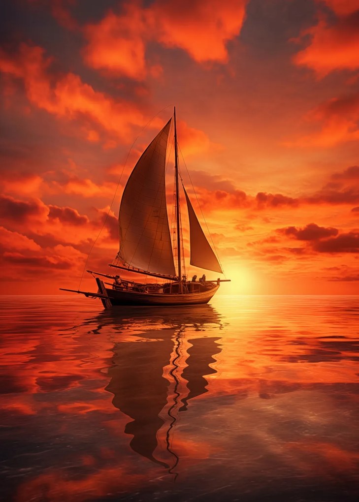 Poszter 25x35cm Naplemente vitorlái alatt