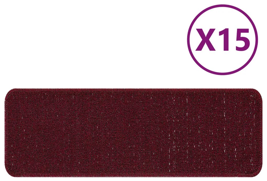 Lépcsőszőnyegek Latex Háttal Bordeaux 25x60 cm