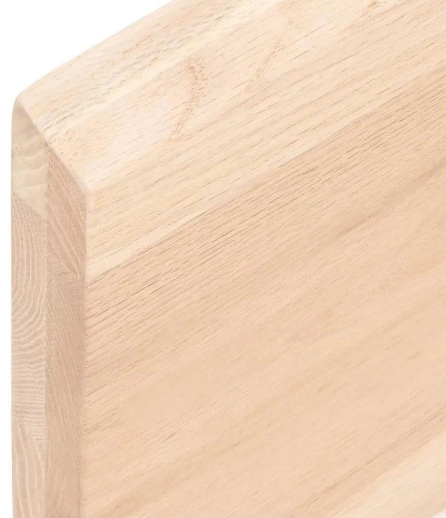 kezeletlen tömör tölgyfa fali polc 200x60x(2-4) cm
