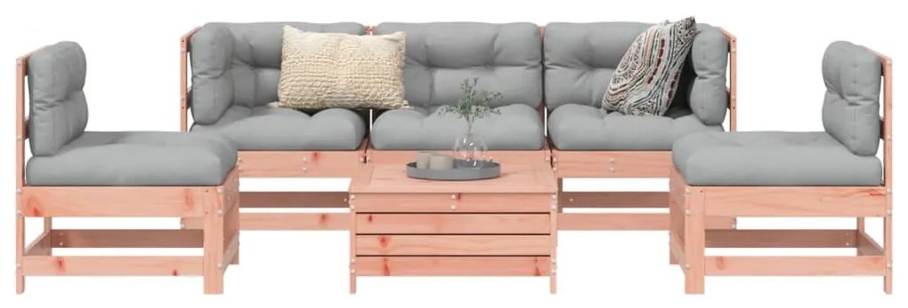 vidaXL 6 részes tömör duglászfenyő kerti kanapészett