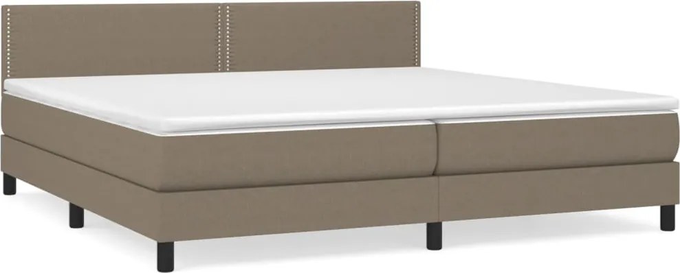 vidaXL tópszínű szövet rugós ágy matraccal 200 x 200 cm
