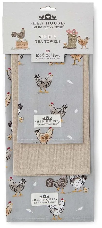 Pamut konyharuha szett 3 db-os 45x65 cm Hen House – Cooksmart ®