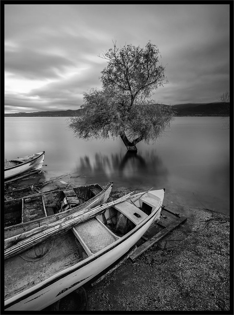 Poszter az irodába tó táj nyugat Bw 50x70