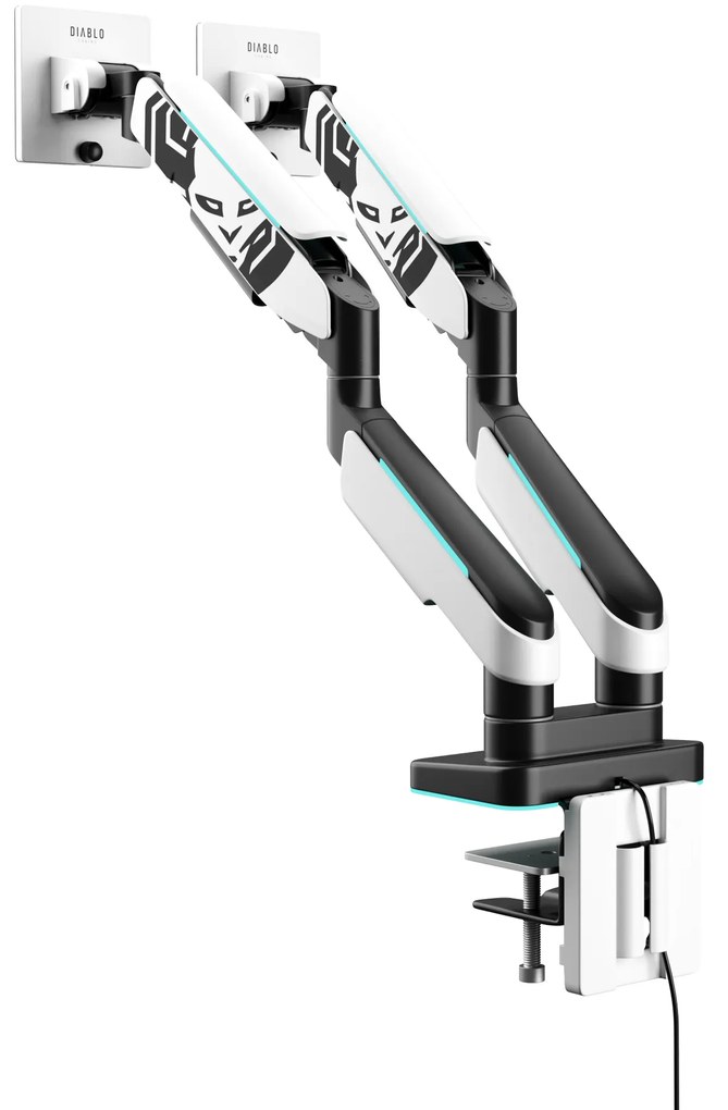 Képernyőállvány két 49 hüvelykes monitorhoz, fehér-fekete X-Arm Dual RGB