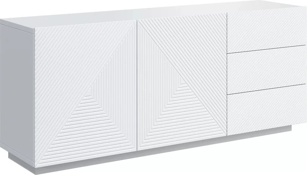 Asha komód 167 cm kétajtós fiókos - matt fehér