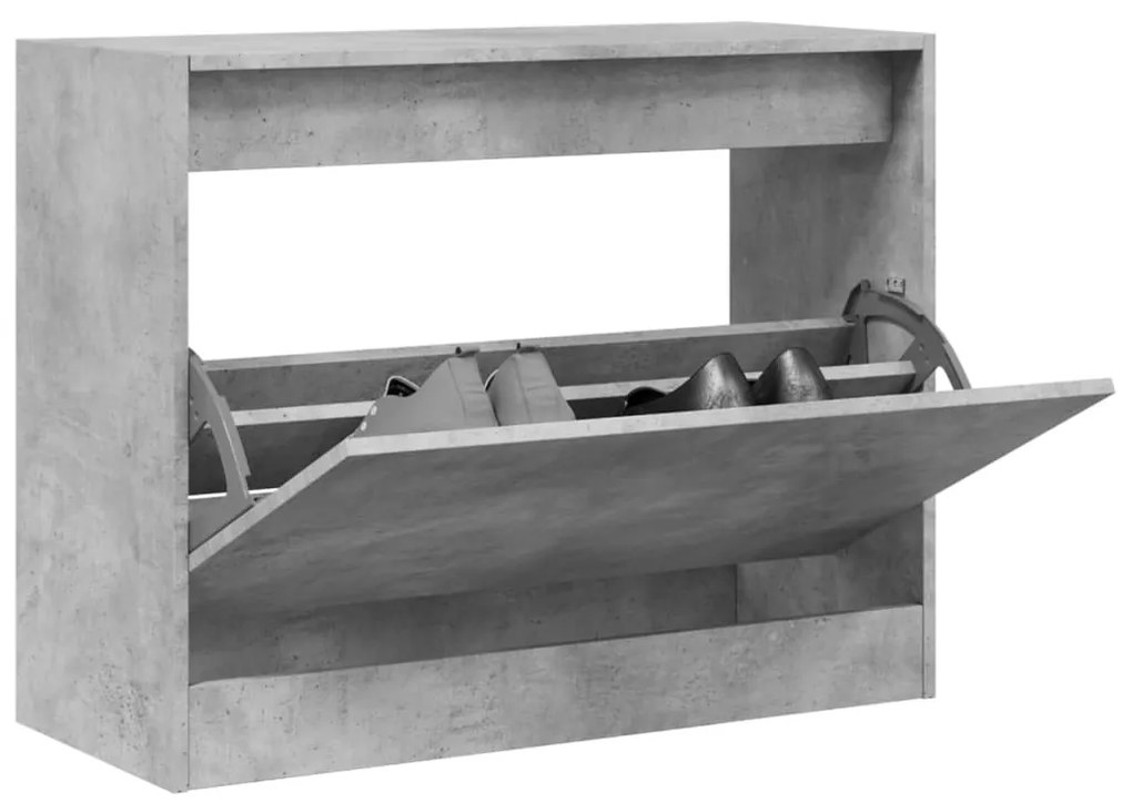 betonszürke szerelt fa cipőszekrény 80 x 34 x 63 cm