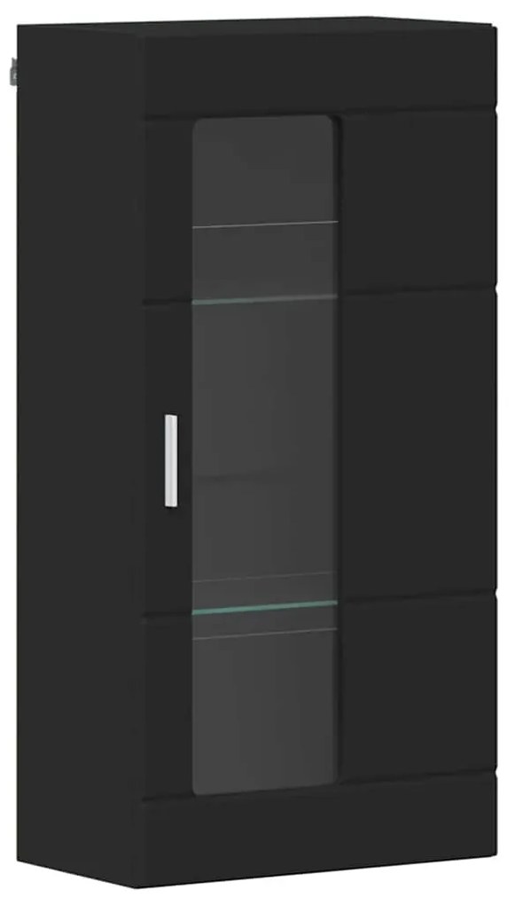 Fali szekrény polcokkal ajtóval Fekete 55 x 29 x 100 cm Faanyag