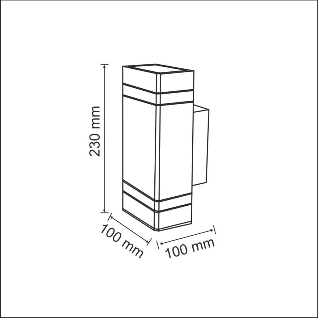 POLUX 307866 GILBERT Modern Kültéri Fali Lámpa Matt Fekete GU10 IP44