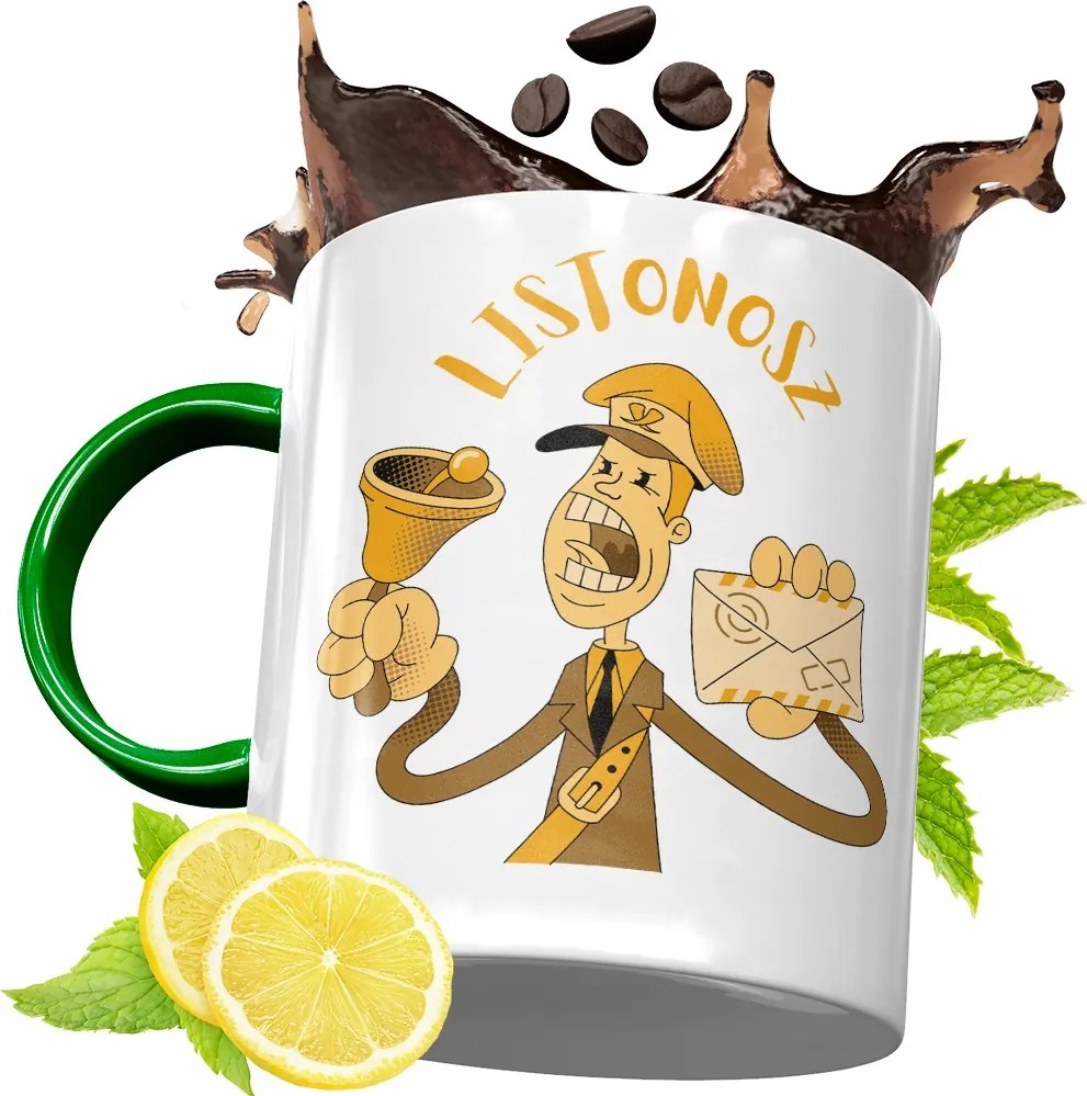 Zöld Bögre Postásnak Születésnapi Ajándék Nyomtatott Fényképpel