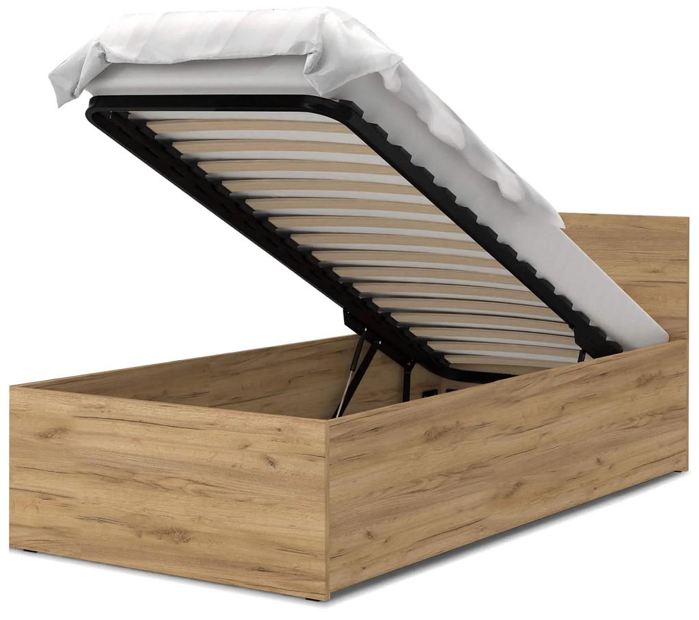 GL DOLLY egyszemélyes ágy ágyneműtartóval - craft tölgy Méret: 200x90