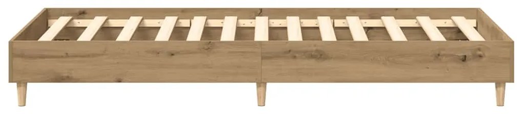 kézműves tölgy szerelt fa ágykeret matrac nélkül 75x190 cm