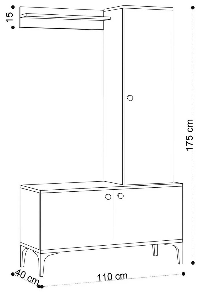 Lex Oak and Black előszoba szett
