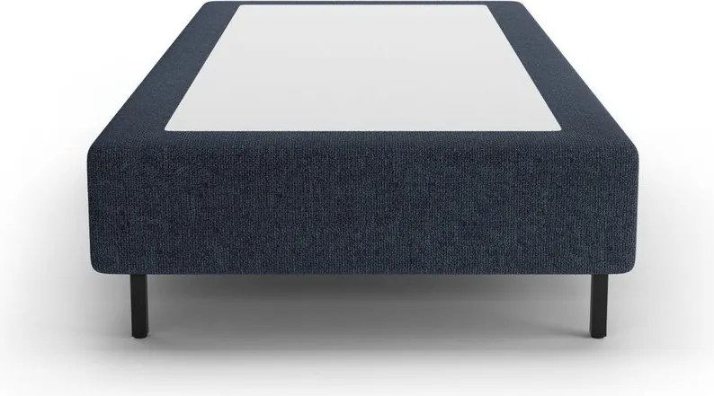 Sötétkék kárpitozott egyszemélyes ágy ágytámla nélkül 90x200 cm Whale – Micadoni