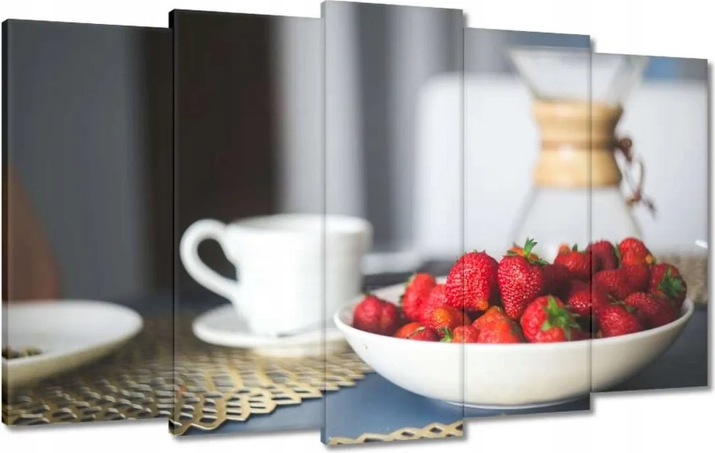 Vászonkép 100x60 Kávé eperrel