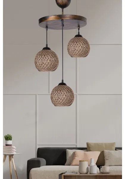 Csillár zsinóron CRAYON 3xE27/60W/230V bézs