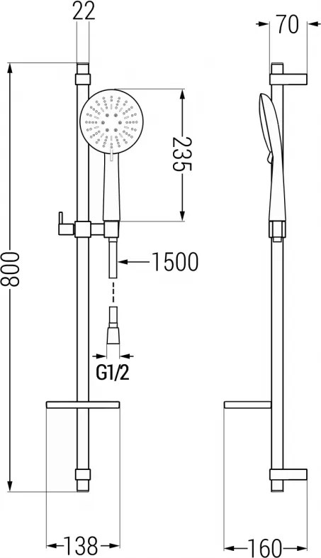 Mexen zuhanygarnitúra DQ67, króm, 785674581-00