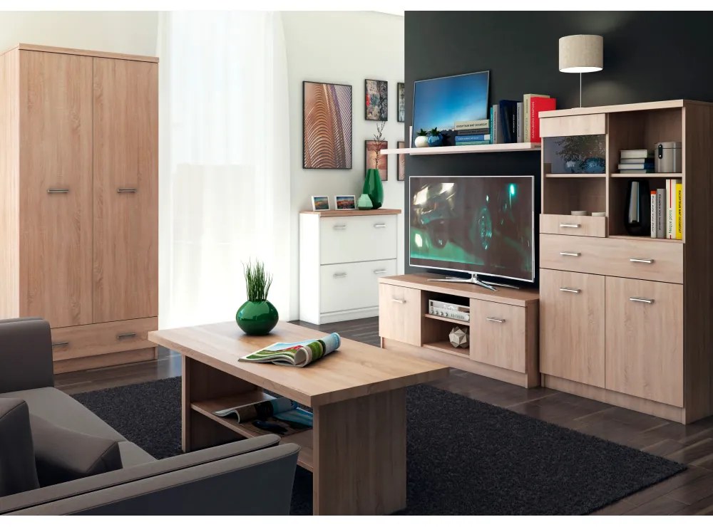 TOPTY 2D TV-állvány, Sonoma tölgy