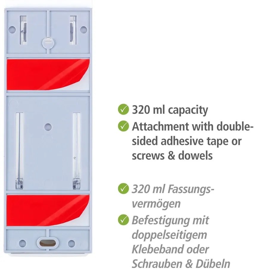 Fehér fali műanyag szappanadagoló 320 ml Istres – Wenko