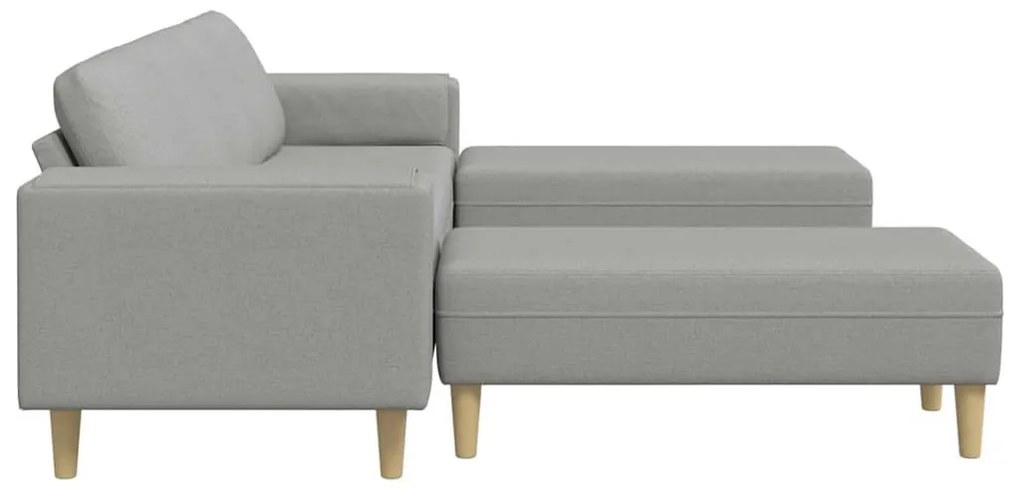 Kanapé Szett 3 pcs Felhős szürke szövet