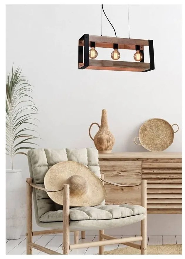 Fekete függőlámpa 20x60 cm Varna – Candellux Lighting