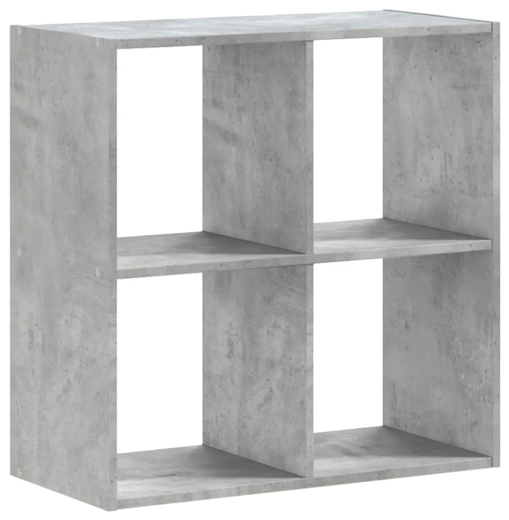 betonszürke szerelt fa könyvespolc 68,5 x 32 x 68,5 cm