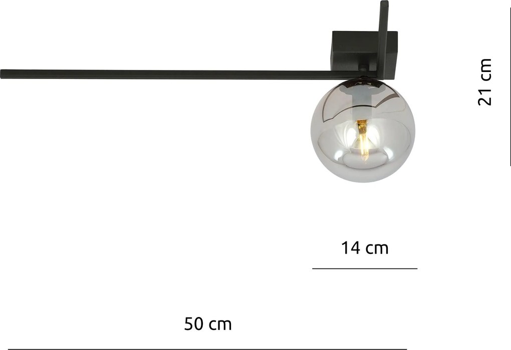 Emibig modern mennyezeti lámpa imago fekete grafit emi1131/1f