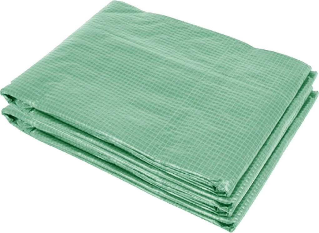 Outsunny Cserefilm Kertalagút Üvegházhoz 12 m², Film 4 x 3 x 2 m PE UV-álló Vízálló 8 Ablakkal + Feltekerhető Cipzáras Ajtó Zöld | Aosom