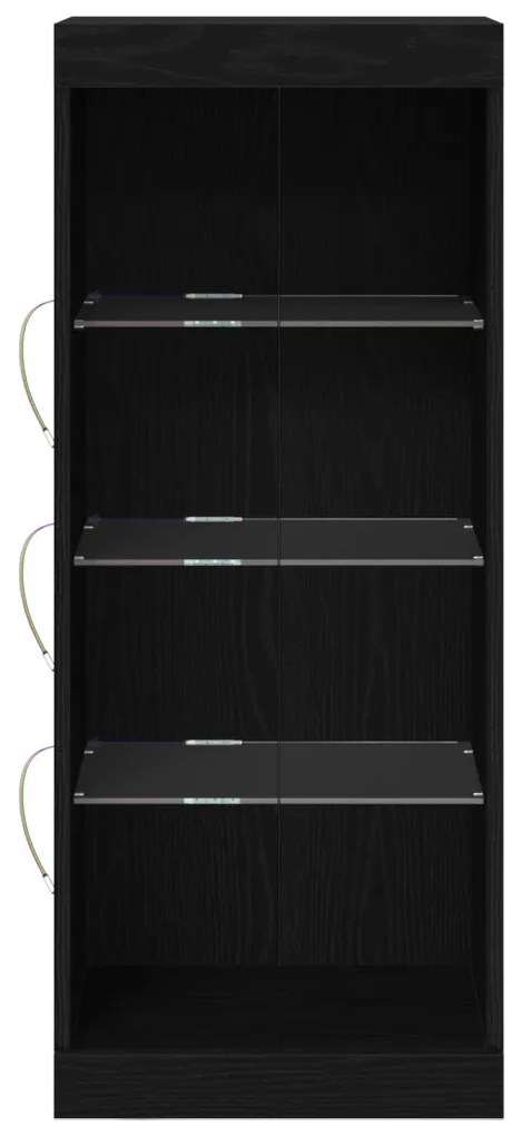 LED világítással rendelkező oldal szekrény Fekete tölgy 41x37x100 cm