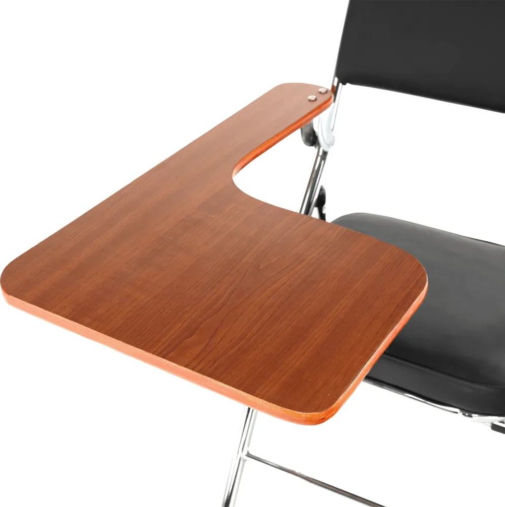 Szék írólappal, fekete/natúr, TEKER