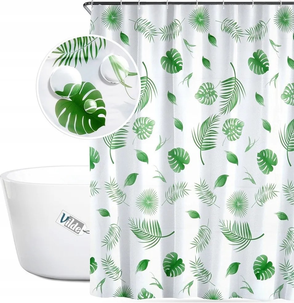 Fürdőszobai zuhanyfüggöny kádhoz akasztós 180x180 cm