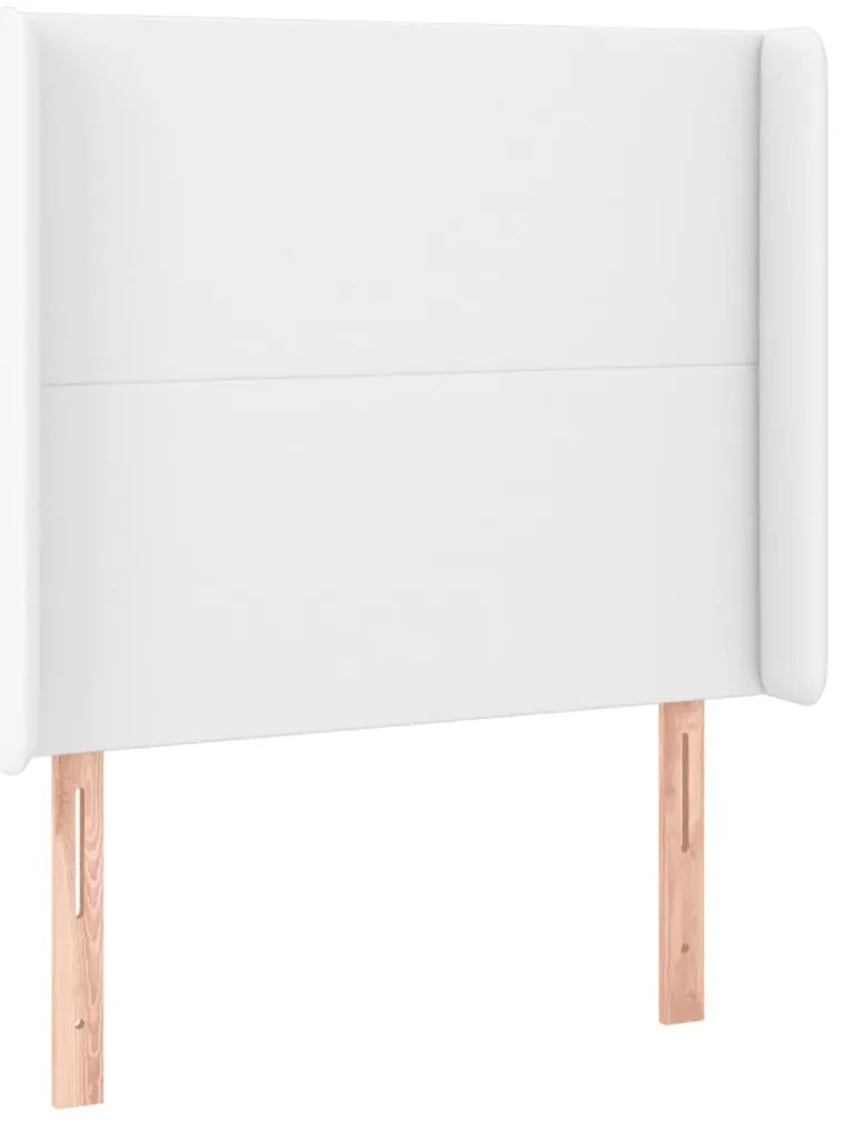 fehér műbőr LED-es fejtámla 83x16x118/128 cm