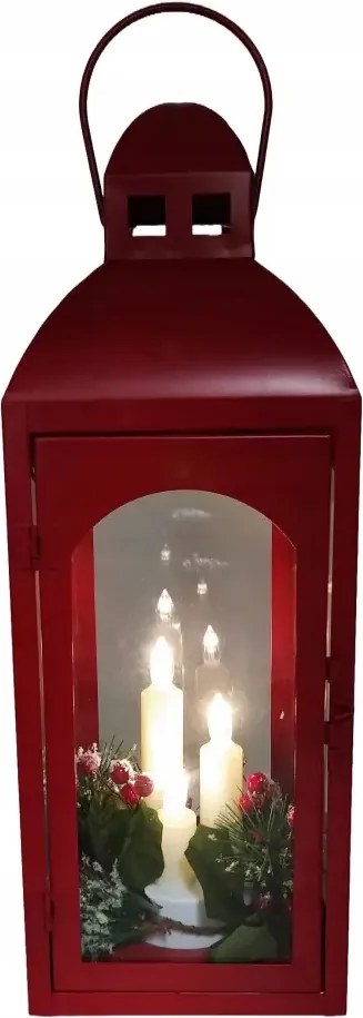 Dekoráció Fény Lampion Lámpa Karácsonyi Led 3 Gyertya Meleg fehér