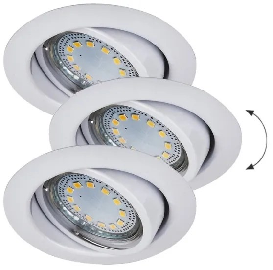 Rabalux 1049 - KÉSZLET 3xLED Beépíthető lámpa LITE 3xGU10-LED/3W/230V