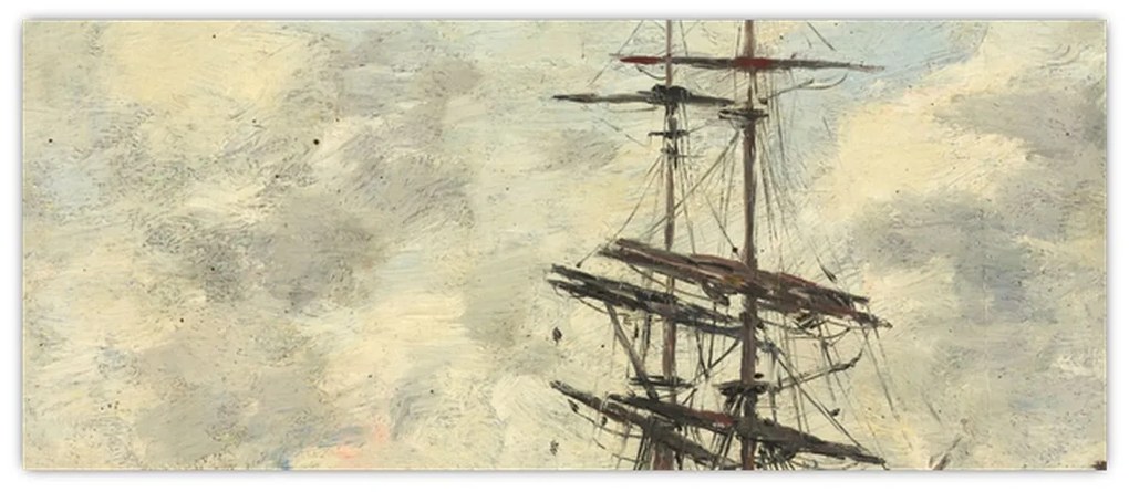 Kép - Eugène Boudin, Ship on the Touques, reprodukciók (120x50 cm)