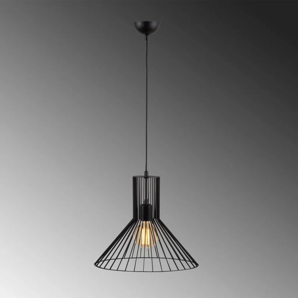 Fellini MR-757 fekete fém függőlámpa, Ø38 cm