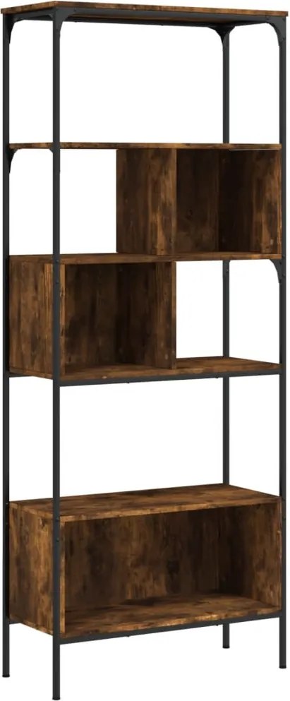 vidaXL 5 szintes füstös tölgy szerelt fa könyvespolc 76x33x188,5 cm