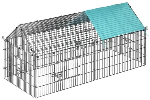 Cadoca® Nyúlketrec 180x75 cm - zöld tető