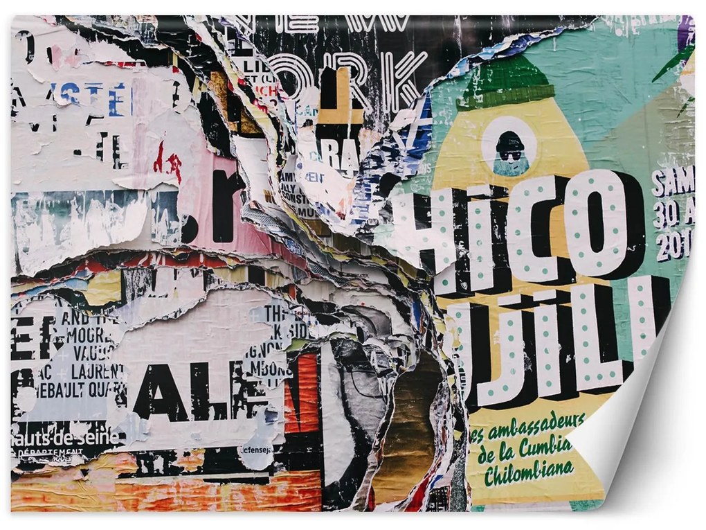 Gario Fotótapéta Grunge fal - régi, szakadt plakátok Anyag: Vlies, Méret: 150 x 105 cm