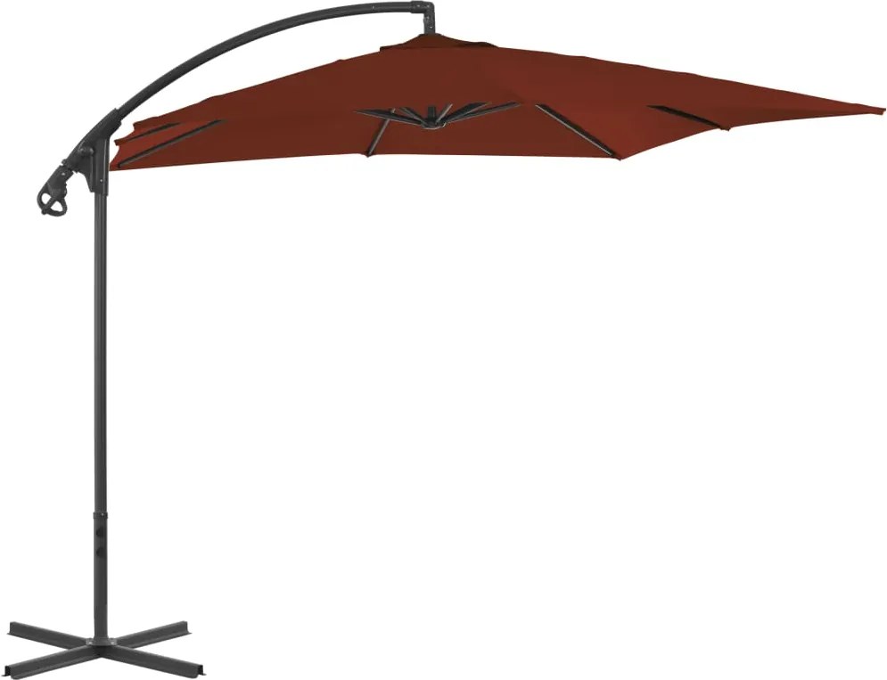 vidaXL terrakotta konzolos napernyő acélrúddal 250 x 250 cm