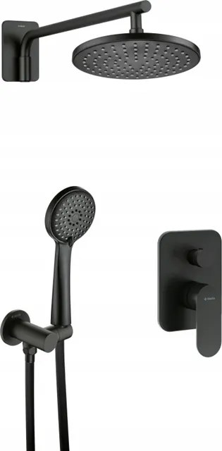 Falsík alatti zuhanycsaptelep csapteleppel és 3 funkciós fülhallgatóval Fekete