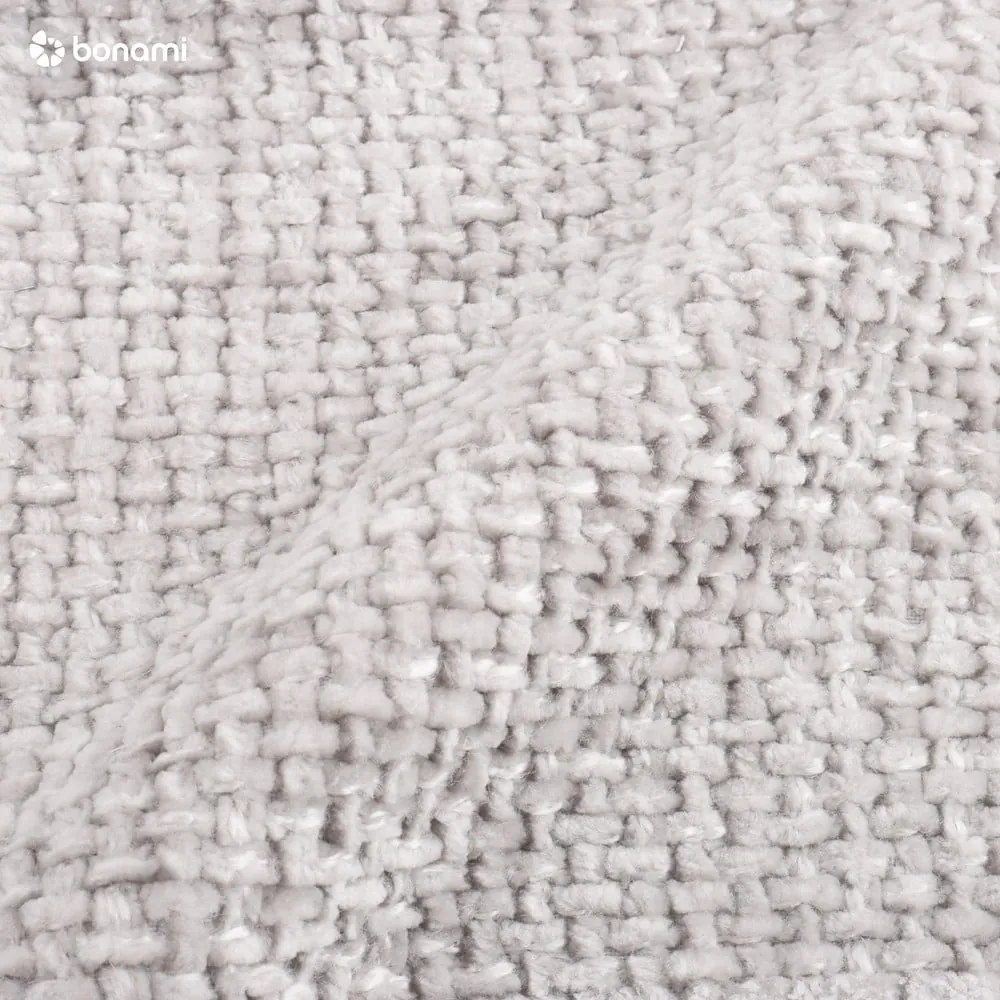 Világosszürke kárpitozott ágyneműtartós franciaágy ágyráccsal 200x200 cm Miley – Micadoni