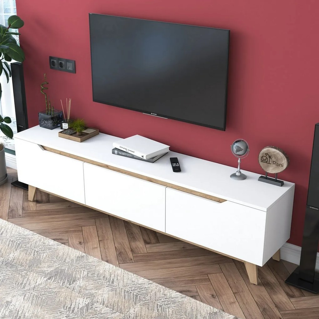 Dite White and Walnut TV-asztal