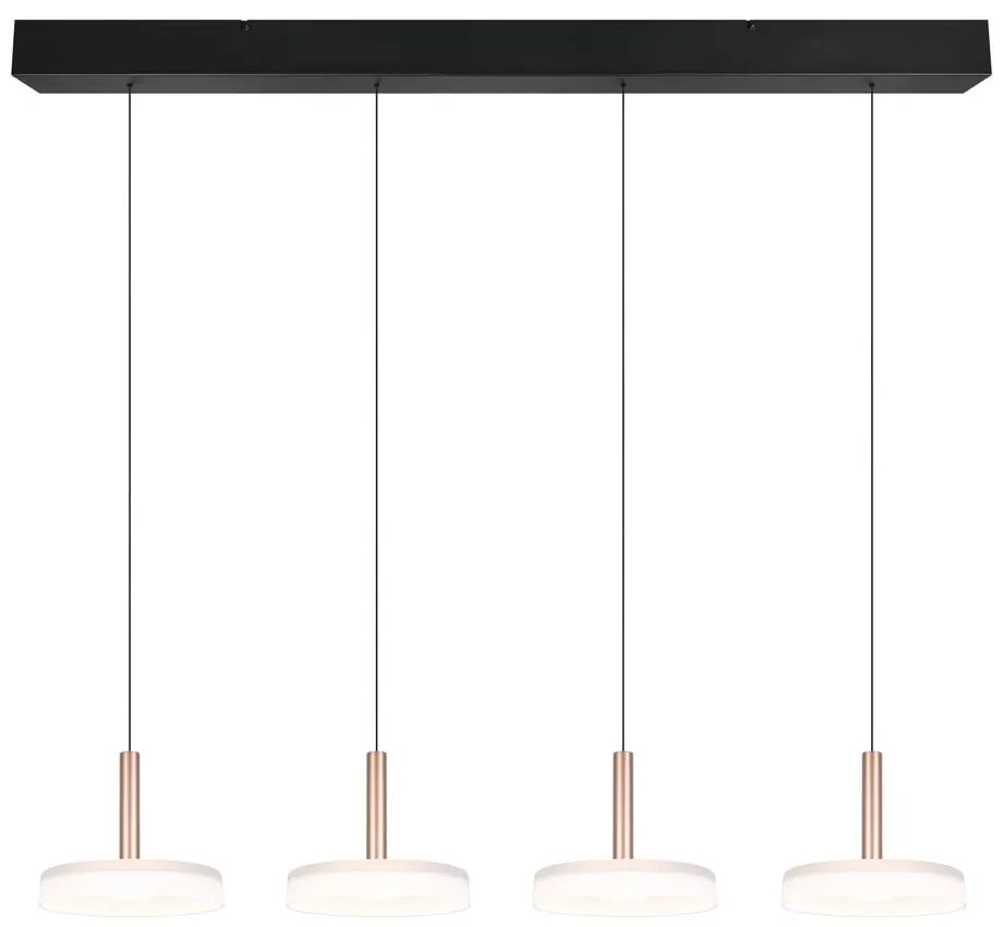 Fekete-fehér-aranyszínű LED dimmelhető függőlámpa üveg búrával Celeste – Trio