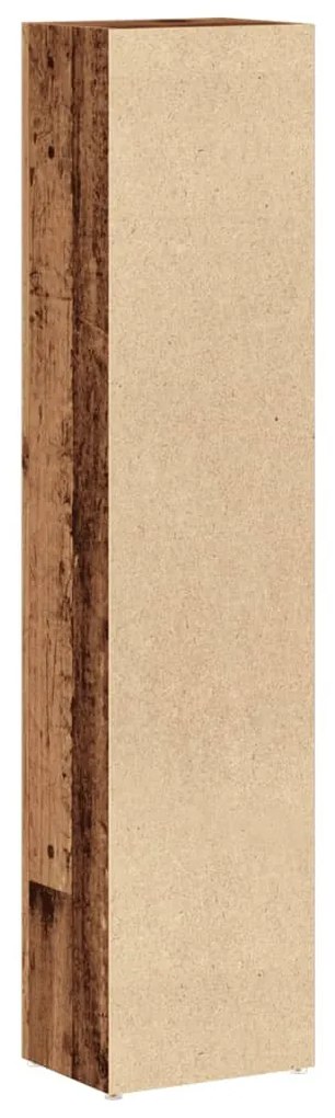2 db antik fa színű szerelt fa CD-tartó szekrény 21x16x93,5 cm