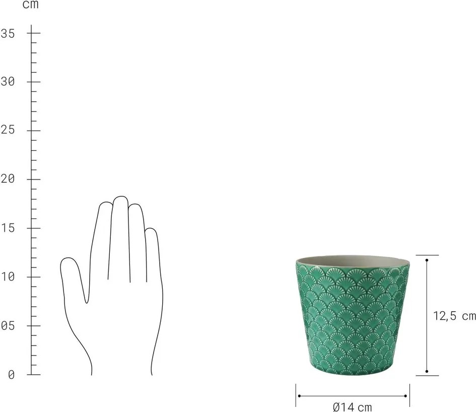 ARIELLE kaspó, türkiz Ø 14 cm