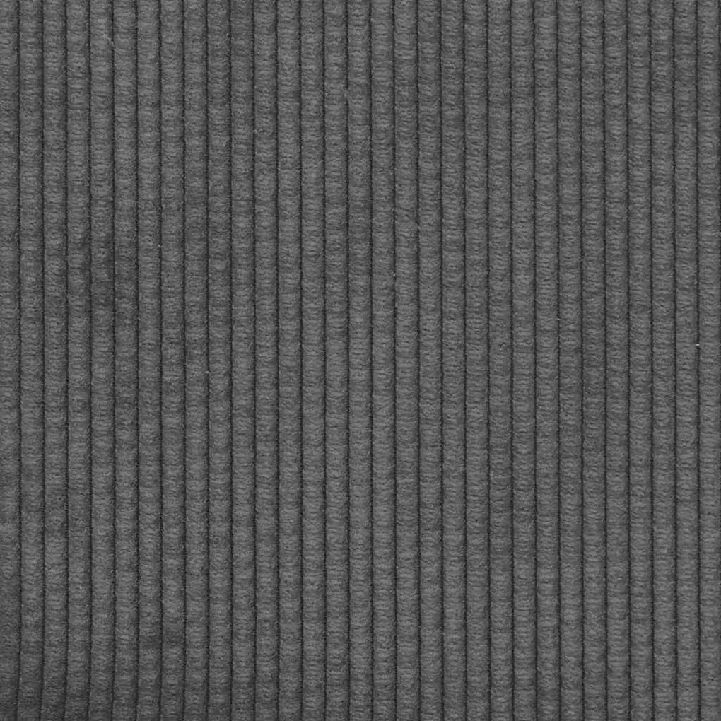 kétszemélyes, L alakú, sötétszürke, lenvászon kanapé heverővel 125 cm