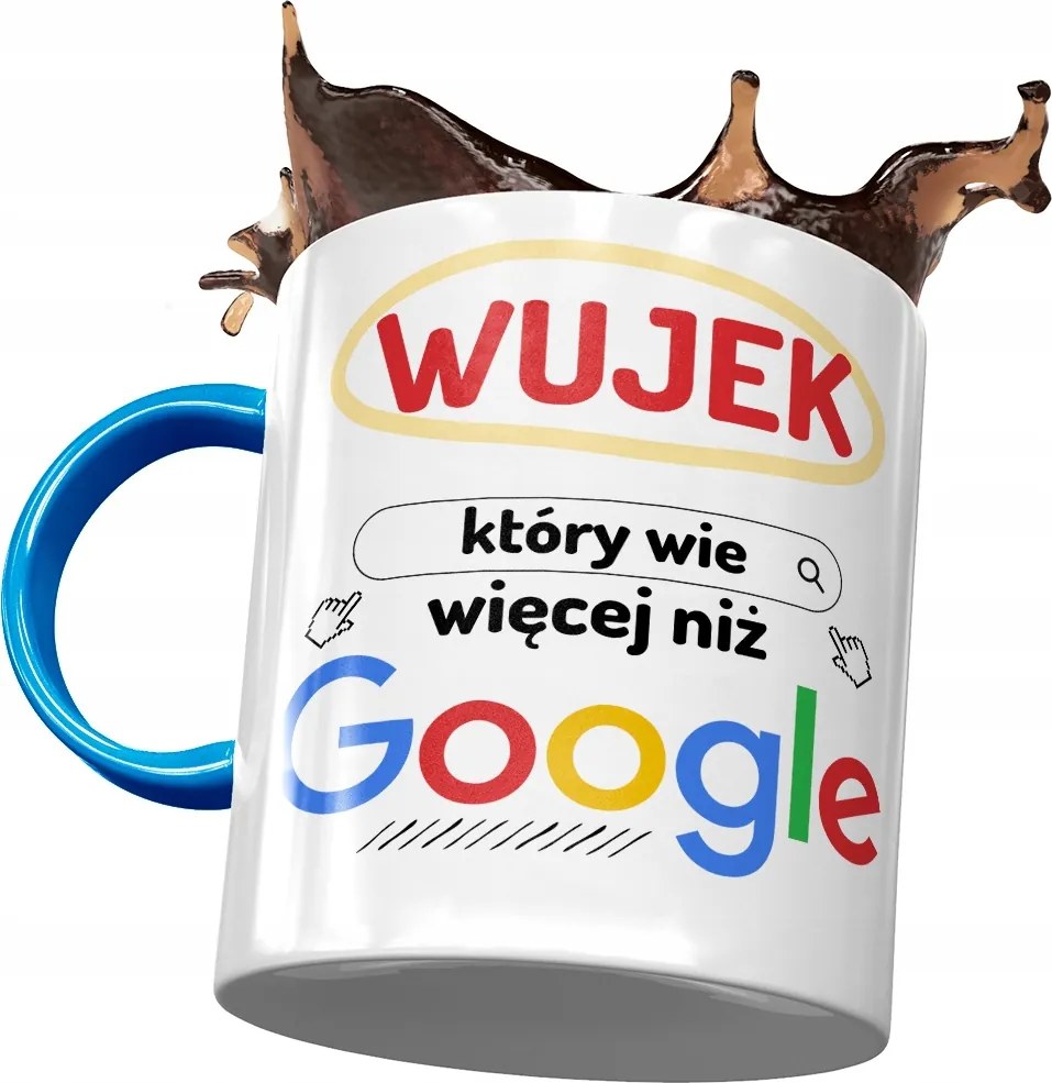 Kék bögre Bácsi bácsinak Ajándék fényképes nyomtatással