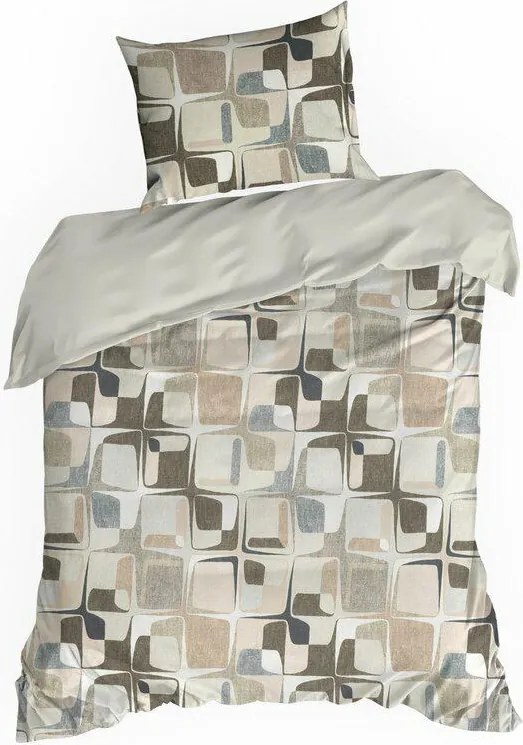 Szatén ágyneműhuzat 140x200 Spring 36 bézs geometria NEW24