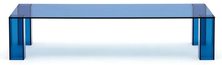 Kék üveg dohányzóasztal 60x140 cm Adularia – Kave Home