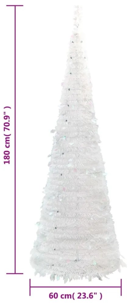 könnyen felállítható műkarácsonyfa 150 db LED fénnyel 180 cm